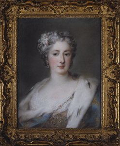 Porträt einer Dame in einem Hermelinbesetzten Gewand von Rosalba Giovanna Carriera