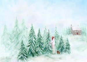 Dekorieren von Winterbäumen