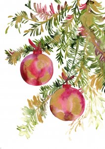 Weihnachtliche Kiefer und Kugeln von Rosana Laiz Blursbyai