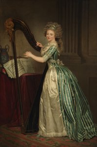 Selbstporträt mit Harfe, 1791 von Rose Adelaide Ducreux