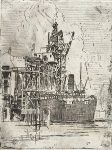 Frachtschiff am Pier von Roswell Morse Shurtleff
