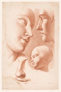 Köpfe von Frau, Mann und Kind (Principes van het tekenen naar de natuur, deel zwei)