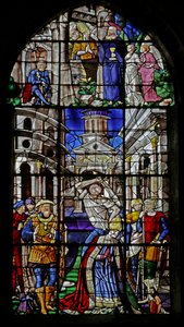 Fenster mit Darstellung der Hinrichtung des Heiligen Dionysius, 1530-40 von Rouen School