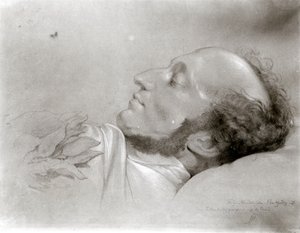 Felix Mendelssohn (1809-47) auf seinem Sterbebett, ca. 1847