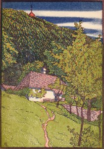 Eine kolorierte Holzgravur, ca. 1910