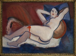 Schlafende Frau. Gemälde von Rudolf Kremlicka (1886-1932), Öl auf Leinwand von Rudolf Kremlicka