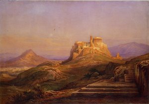 Blick auf die Akropolis vom Pnyx, 1863 von Rudolf Müller