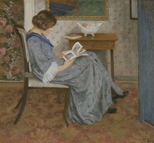 Leser in Blau, um 1908 von Rudolf Vejrych
