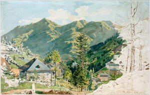 Ansicht von Gastein mit Gamskarkogel von Rudolf von Alt