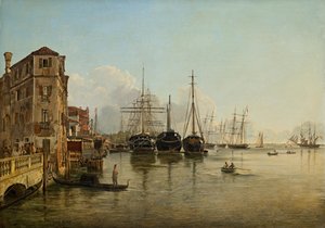 Aussicht von der Strada Nuova [heute Via Garibaldi] gegen die Giardini Pubblici in Venedig