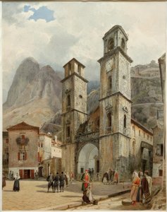 Der Domplatz in Cattaro von Rudolf von Alt