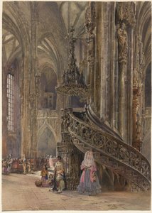 Das Innere der Kathedrale St. Stephan in Wien von Rudolf von Alt