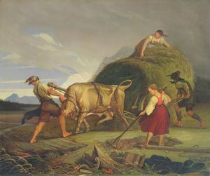 Heuernte vor dem Sturm, 1844 von Rudolph Friedrich Wasmann