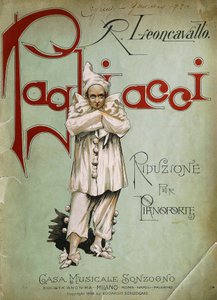 Titelseite der Klavierausgabe für Pagliacci von Ruggero Leoncavallo