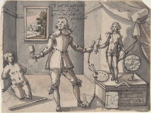 Der Künstler in seinem Atelier, 1636 von Ruprecht Bartz