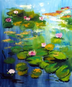 Seerosen im Garten von Monet von Ruslana Levandovska
