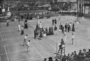 Ein Badminton-Turnier im Kristallpalast, 1902, 1903 von Russell and Sons