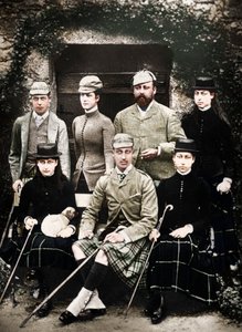 Der Prinz und die Prinzessin von Wales in Jagdkleidung, 1900
