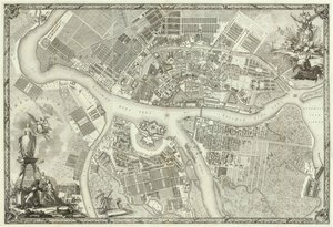 Karte von Petersburg Buch zum 50. Jahrestag der Gründung von St. Petersburg, 1753