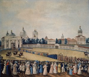 Besuch von Zar Alexander I. im Alexander-Newski-Kloster, 1821