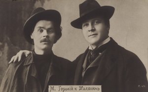 Maxim Gorki und Feodor Schaljapin