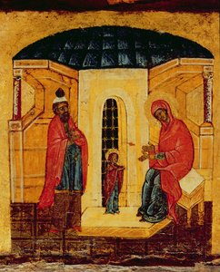 Ikone von Jesus im Tempel (Detail) von Russian School