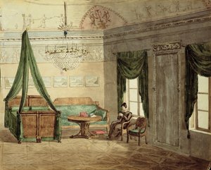 Neoklassisches Schlafzimmer, 1819 von Russian School