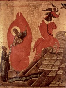 Die Himmelfahrt des Elija, Ikone, Pskov-Schule, ca. 1650 von Russian School