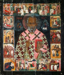 Heiliger Nikolaus mit Szenen aus seinem Leben, 16. Jahrhundert