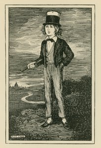 Ein imaginäres Porträt von Charles Dickens als junger Junge (Gravur) von Ruth Cobb