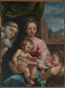 Jungfrau und Kind mit dem jungen Johannes dem Täufer und der heiligen Katharina von Siena von Rutilio Manetti
