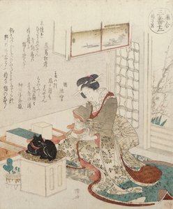 Ein Mädchen mit zwei Katzen