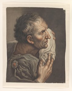 Weinender Mann mit Tuch, nach rechts von S.A. van der Heim