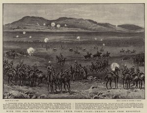 Mit der 62. Imperial Yeomanry, ihr erster Kampf, zwanzig Meilen von Kroonstad entfernt