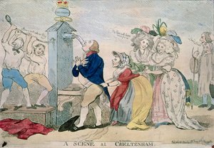 Eine Szene in Cheltenham. Satirischer Cartoon, veröffentlicht 1788