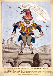 Ein passendes Emblem für den Triumphbogen des neuen Buckingham-Palastes..., London von SW Fores