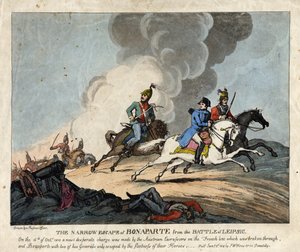 Die knappe Flucht von Bonaparte aus der Schlacht von Leipzig