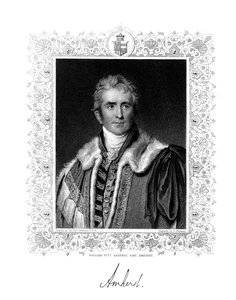 William Pitt Amherst, 1. Earl Amherst, britischer Staatsmann und Diplomat, 19. Jahrhundert von S. Freeman