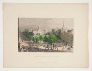 Der Park und das Rathaus, New York, Illustration für Nathaniel Parker Willis von S. Lacey