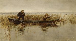 Entenjagd, zweite Hälfte des 19. Jahrhunderts von S. Silvanovich