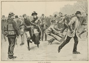 Schlittschuhlaufen auf der Serpentine (Gravur) von S. T. Dadd