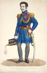 Emmanuel Vanderlinden, General Baron von Hooghvorst, Kommandant der Bürgerwehr von Belgien, graviert von F. Judenne von S. de Droogers