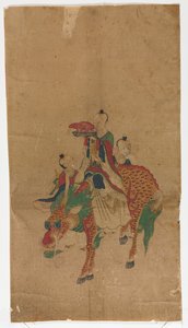 Daoistischer Unsterblicher auf einem Kilin und zwei Begleiter von Sa Lin Pun