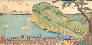 Prozessionen des Daimyo entlang des Tokaido, 19. Jahrhundert von Sadahide Utagawa