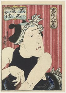 Ōkawa Hashizō I als Zimmermann Rokusa von Sadamasu (II) , Utagawa