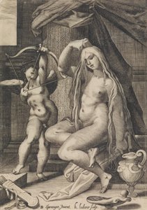 Venus und Amor, 1571-1650 von Sadeler