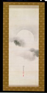 Hängerolle, die den Herbstmond darstellt, aus einem Triptychon der drei Jahreszeiten, Japanisch, frühes 19. Jahrhundert von Sakai Hoitsu
