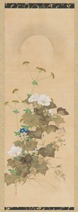 Mond und Herbstpflanzen, Edo-Periode, frühes 19. Jahrhundert