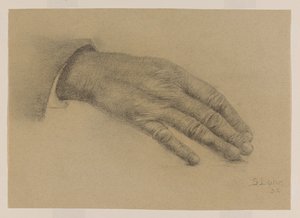 Studie gestreckte Hand von Sally Lohr (signed by artist)