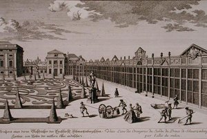 Ansicht einer der Orangerien im Garten des Prinzen von Schwarzenberg, Wien, graviert von Georg-Daniel Heumann, veröffentlicht um 1724-37 von Salomon (after) Kleiner